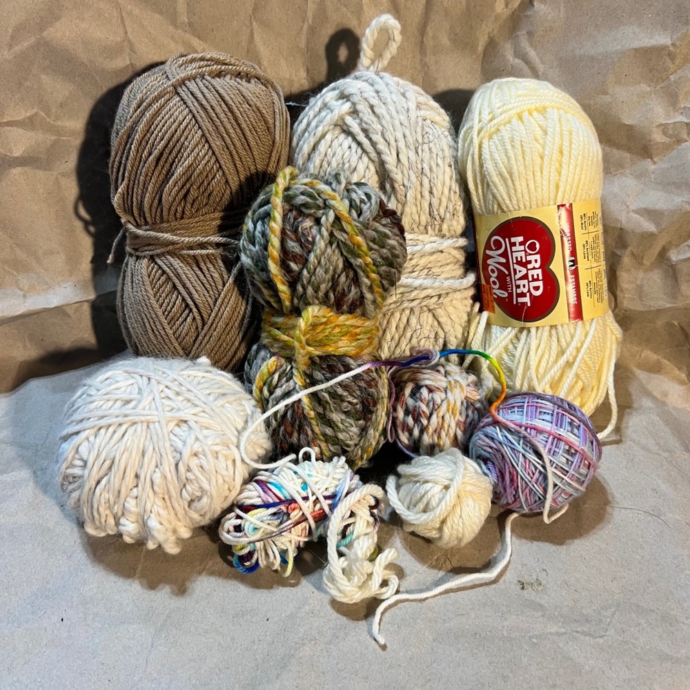 Red Heart Mixed‎ Yarn Lot 9pc Wool Blend Acrylic Multi Color Crafting Bundle